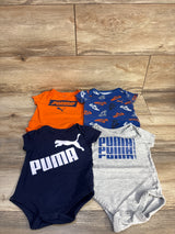 Puma 4pk Bodysuits Blue sz 6-9m