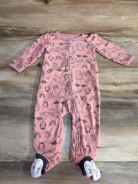 Simple Joys Animal Print Blanket Sleeper Pink sz 6-9m - Me n Mommy To Be
