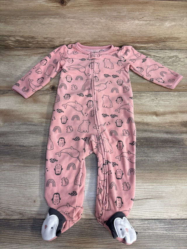Simple Joys Animal Print Blanket Sleeper Pink sz 6-9m - Me n Mommy To Be