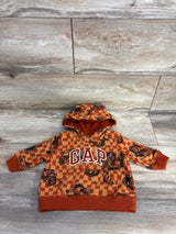 Baby Gap Pull Over Monster Truck Hoodie Rust sz 3-6m