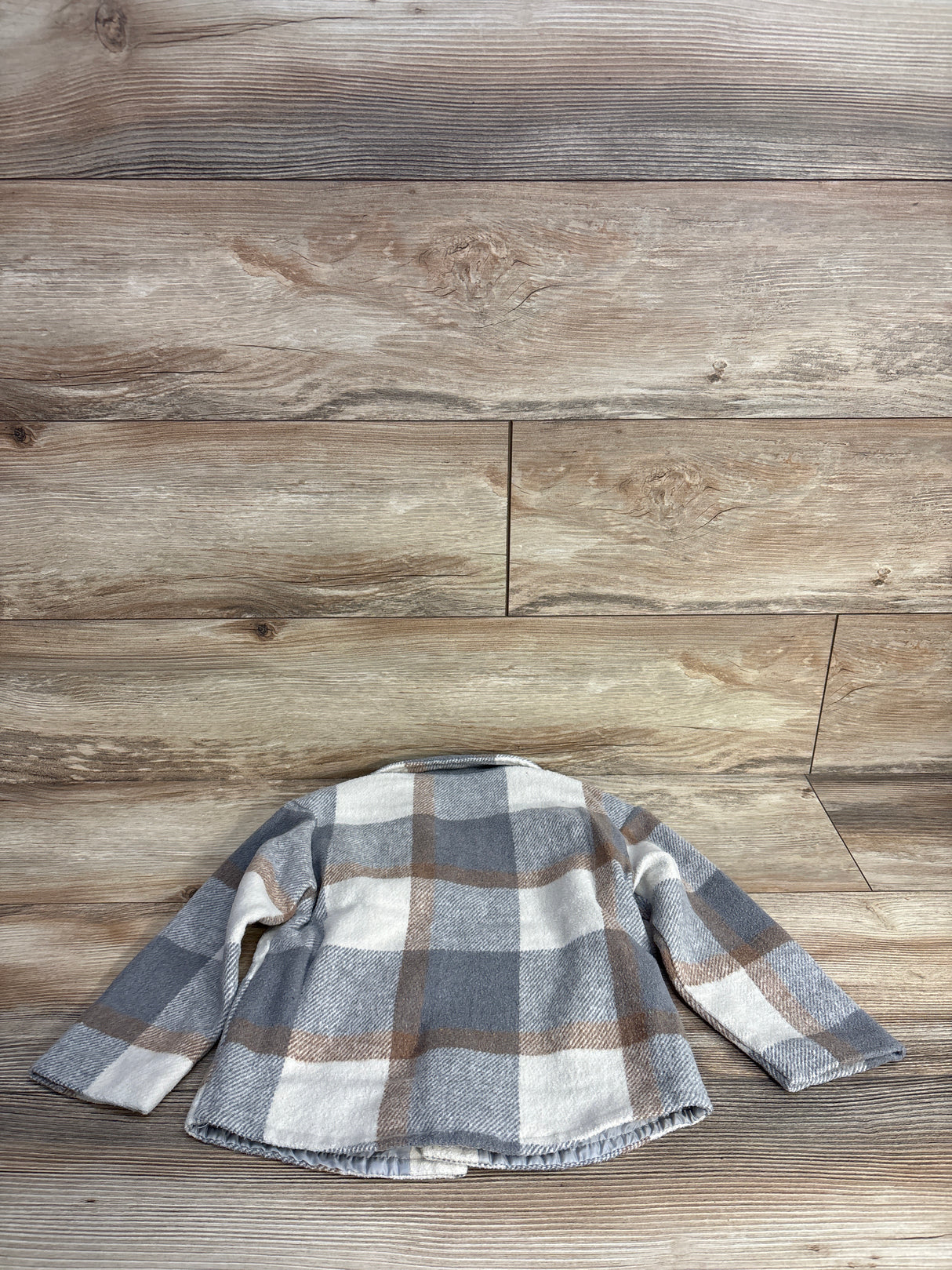 Shein Plaid Pea Coat Grey sz 5T