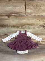 Just One You 2pc Ribbed Bodysuit & Cord. Skirtall White sz Newborn