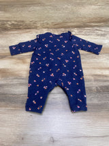 Carter's Henley Floral Coverall Blue sz Newborn