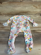 Little Me Ruffled Floral Sleeper White sz 9m