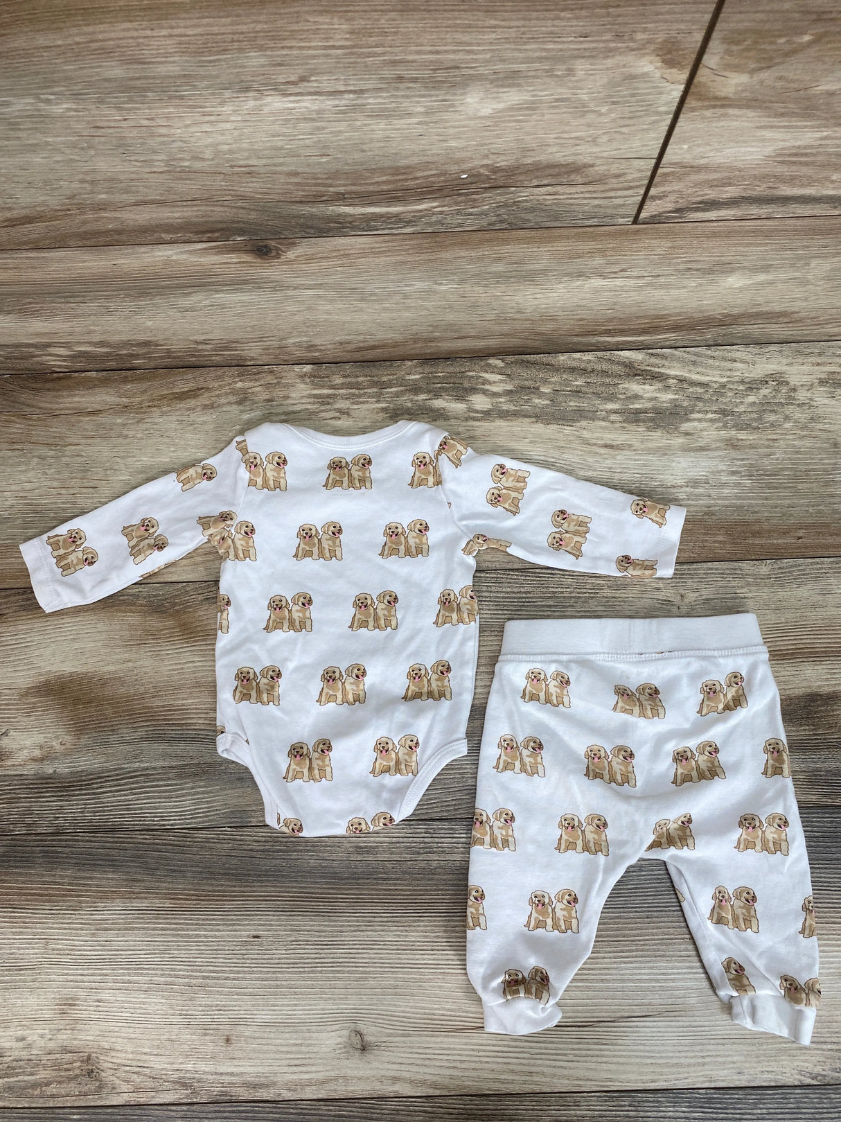 Monica + Andy Organic 2pc Double Trouble Puppies Set sz 3-6m