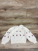 Janie & Jack Peter Pan Collar Floral Sweater Ivory sz 4T