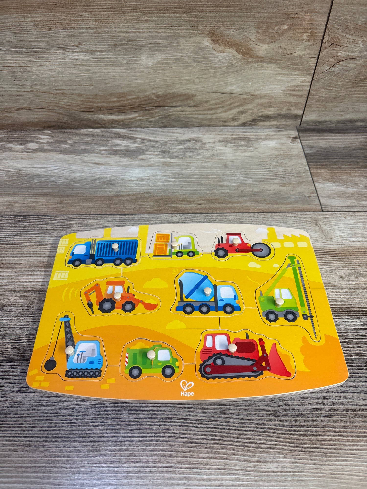 Janod Wooden Shapes & Sounds Block Puzzle 6pc