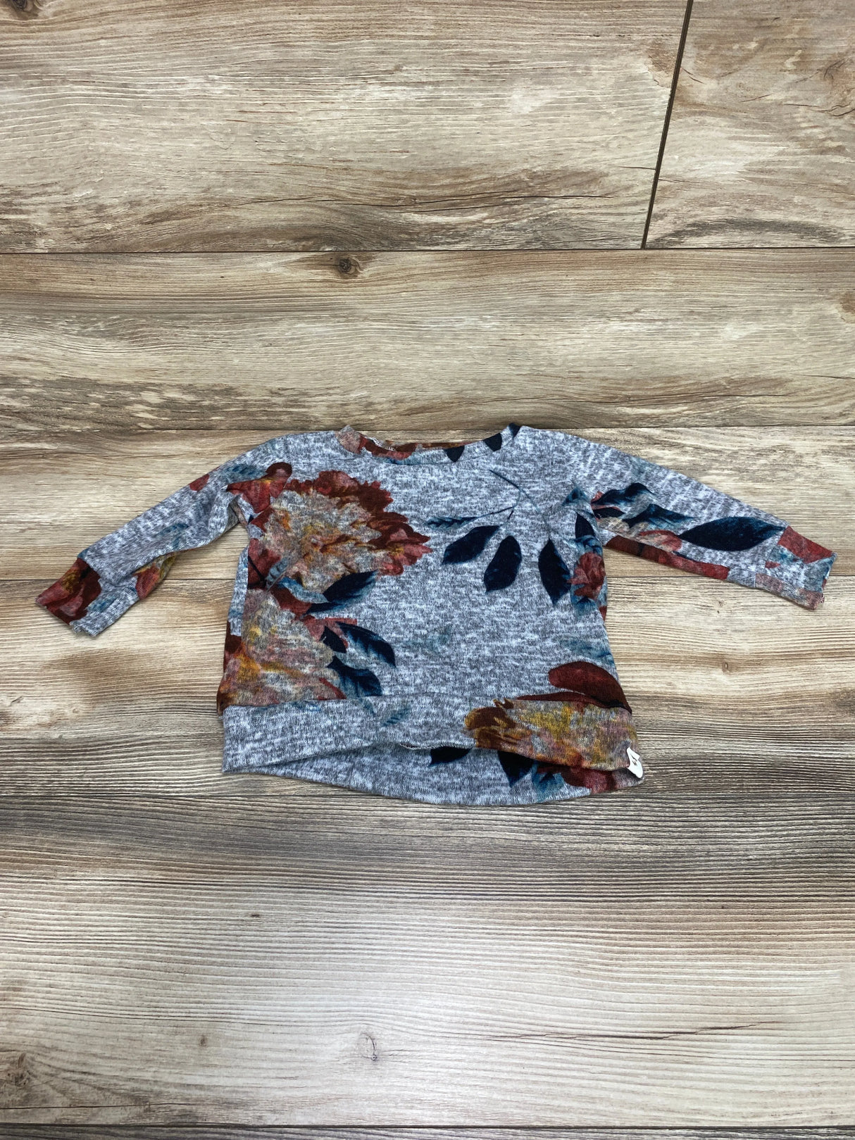 2lilbuggs Floral Shirt Grey sz 12-18m