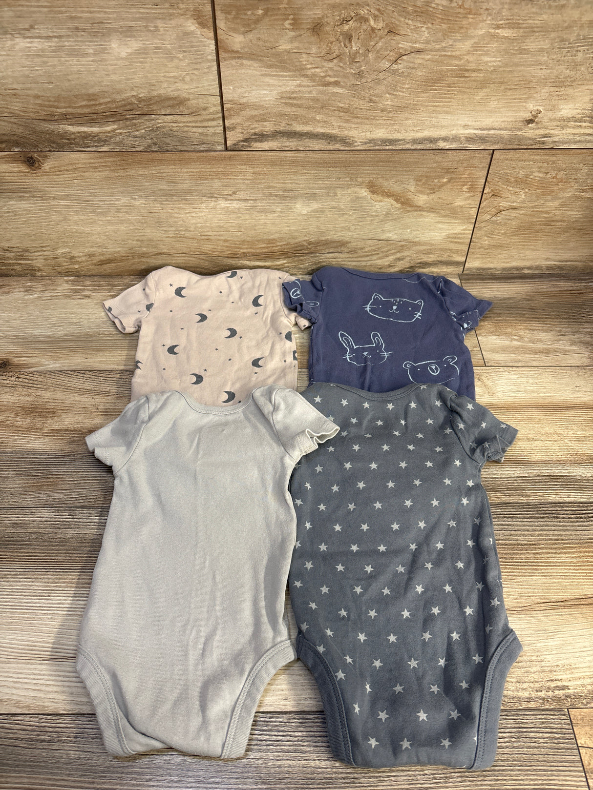 Cloud Island 4pk Bodysuit Set Beige sz 3-6m
