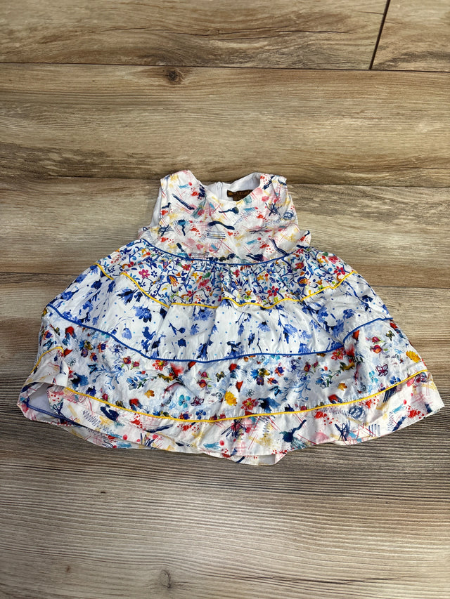 Fleurisse Tiered Paint Splatter Dress White sz 2T - Me n Mommy To Be
