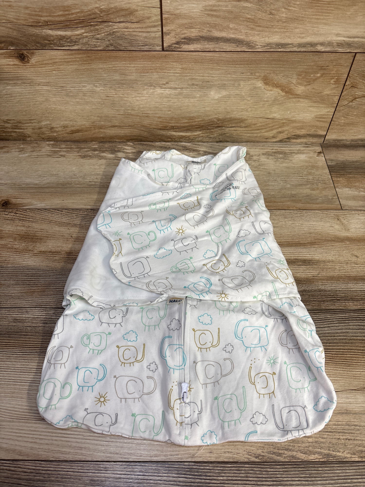 Halo Elephant SleepSack Swaddle White sz 0-3m
