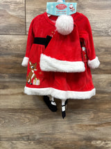 NEW Rudolph The Red Nose Reindeer 3pc Santa Dress Set Red sz 6m