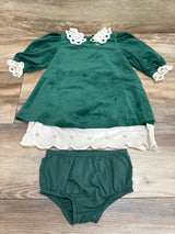 Wonder Nation 2pc Velour Dress & Bloomers Green sz 6-9m