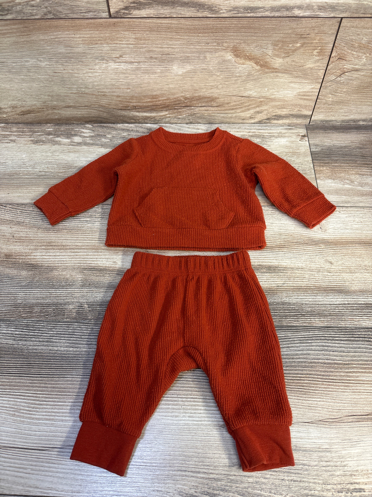 Cat & Jack 2pc Waffle Knit Shirt & Pants Set Rust sz Newborn