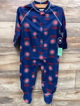 NEW MLB Chicago Cubs Raglan Zip Up Footie Blue sz 18m