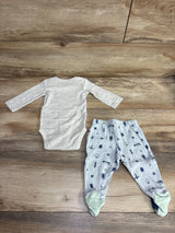 Carter's 2pc Hugs Don't Bug Me Bodysuit & Footed Pants Grey sz 3m