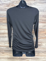 Ekouaer Ruched Shirt Black sz Medium