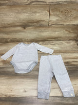 Easy-Peasy Organic 2Pc Bodysuit & Pants Stripes Grey Sz 6-9m