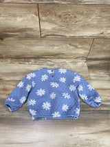 Old Navy Quilted Jacquard Blue Daisy Sweatshirt sz 18-24m