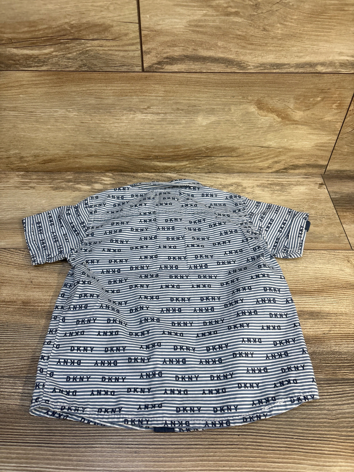 DKNY Logo Striped Button Up Shirt Blue sz 24m