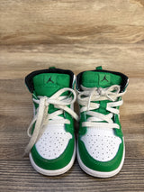 Air Jordan 1 Mid TD 'Lucky Green' Sneakers sz 7c