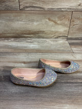Link Memory Foam Rhinestone Mary Jane Flats Silver sz 6c