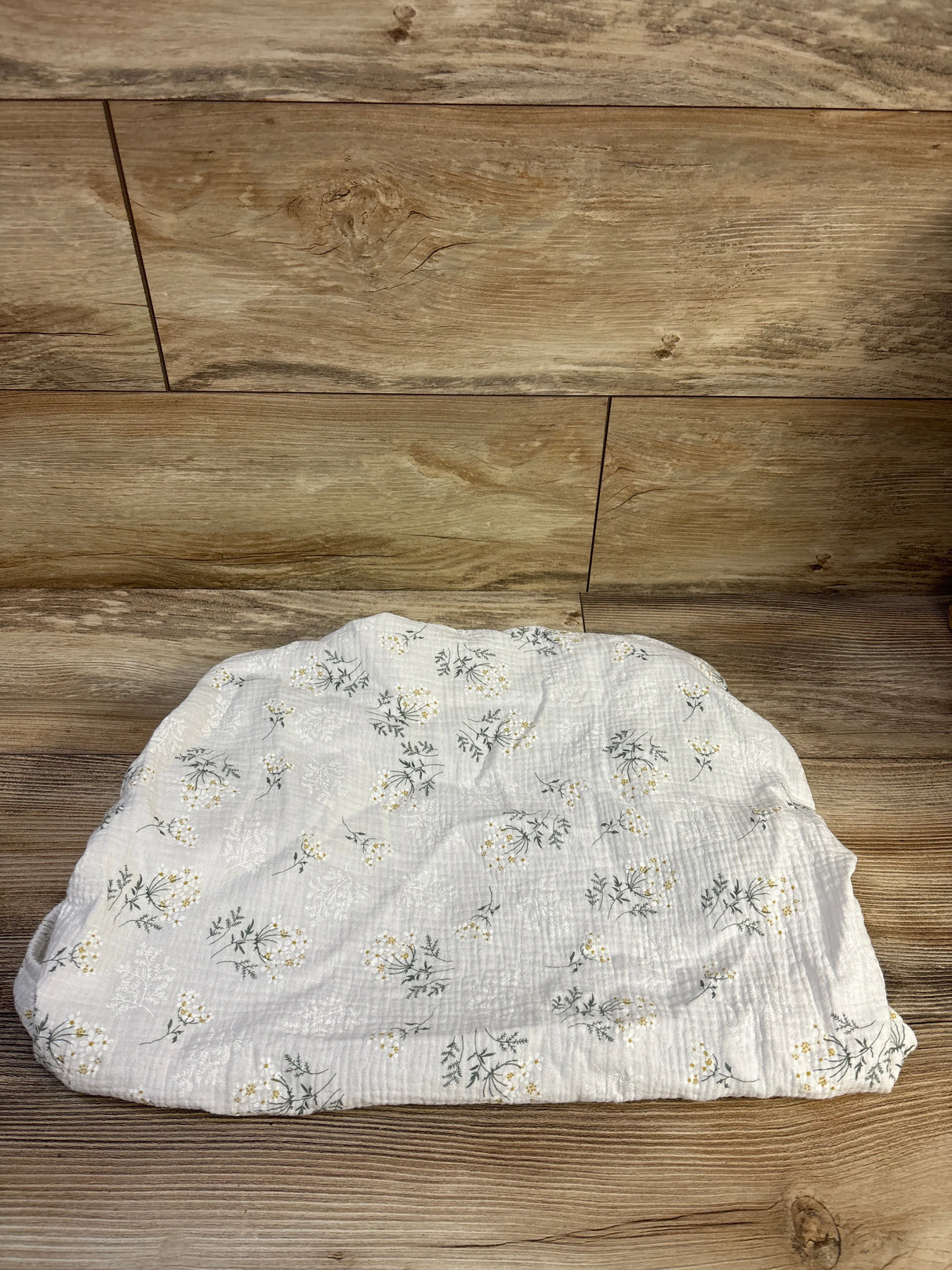 Floral Muslin Bassinet Sheet, White 18x31''