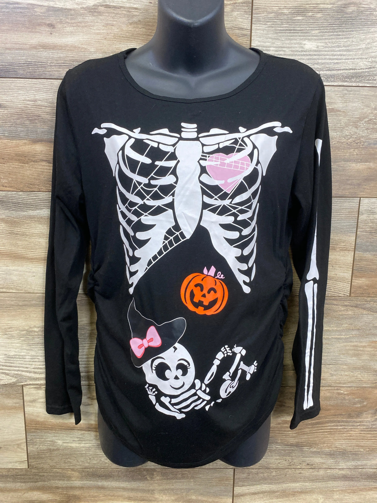 For G & PL Ruched Skeleton Maternity Shirt Black sz Medium