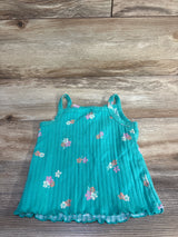 Cat & Jack Ribbed Henley Tank Top Teal sz 2T