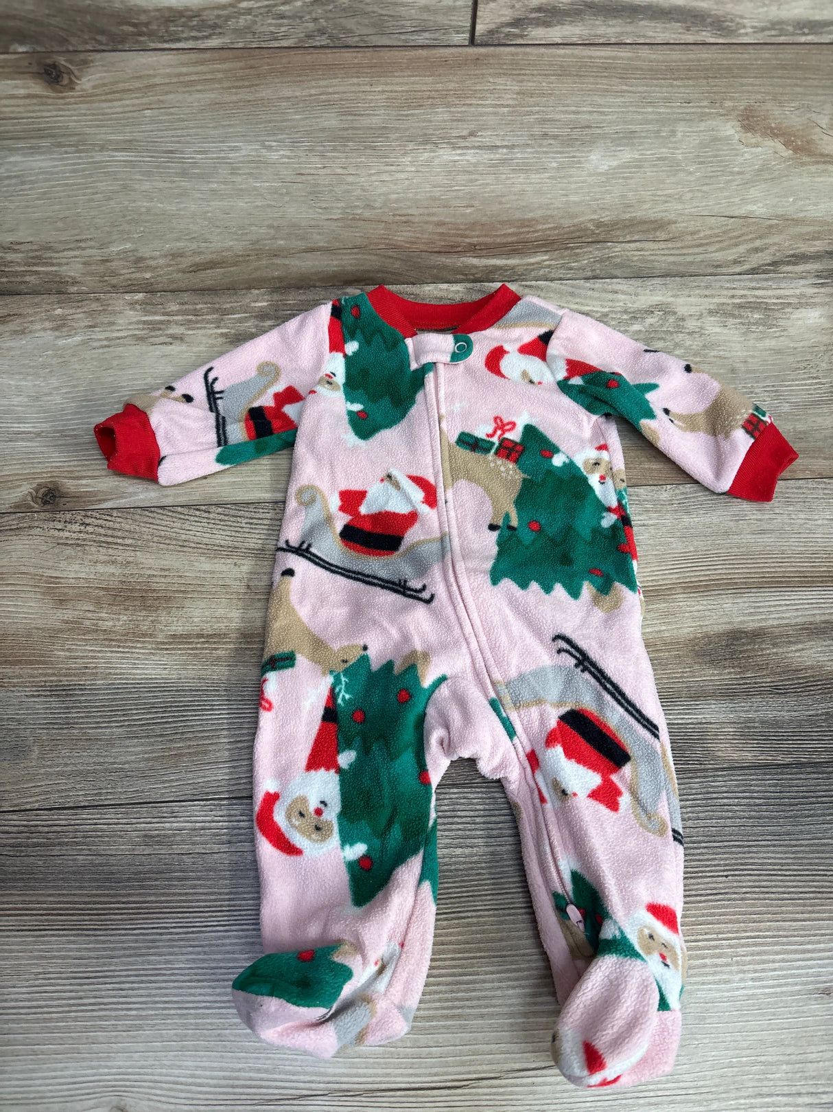 Carter's Christmas Blanket Sleeper Pink sz 3m