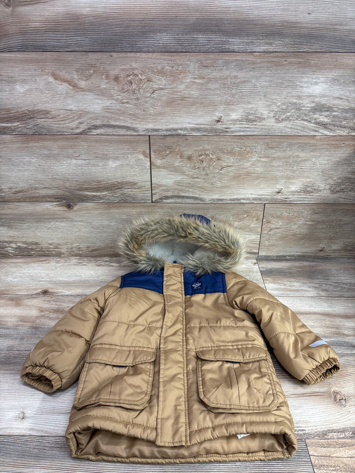Oshkosh Fur-Trim Heavyweight Ski Jacket Tan sz 4T