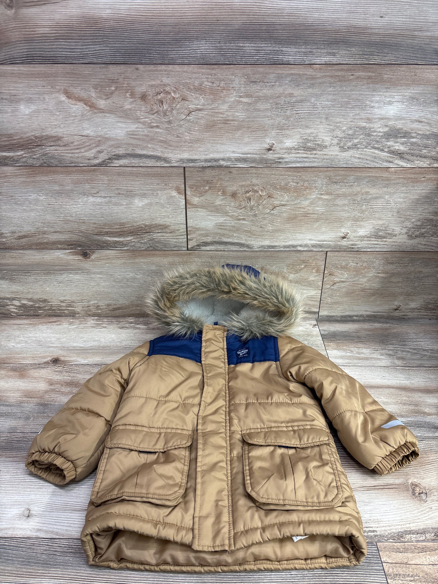 Oshkosh Fur-Trim Heavyweight Ski Jacket Tan sz 4T