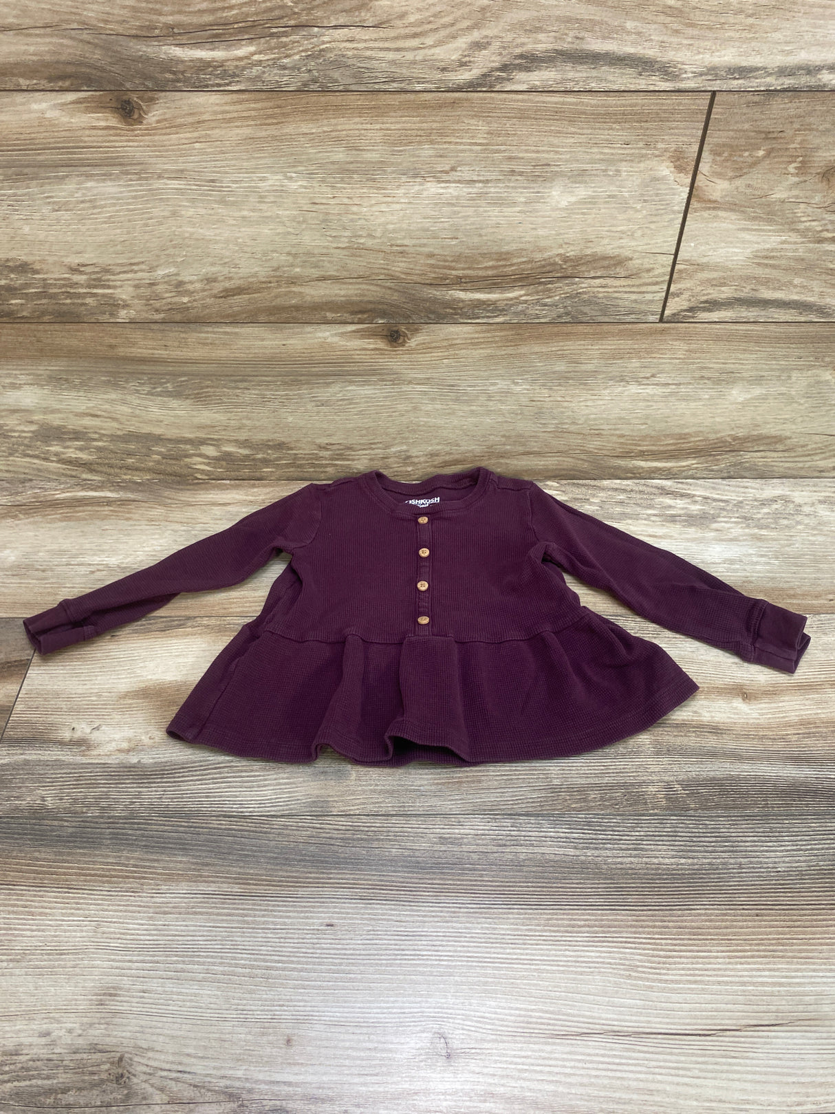 Oshkosh Thermal Peplum Shirt Purple sz 2T