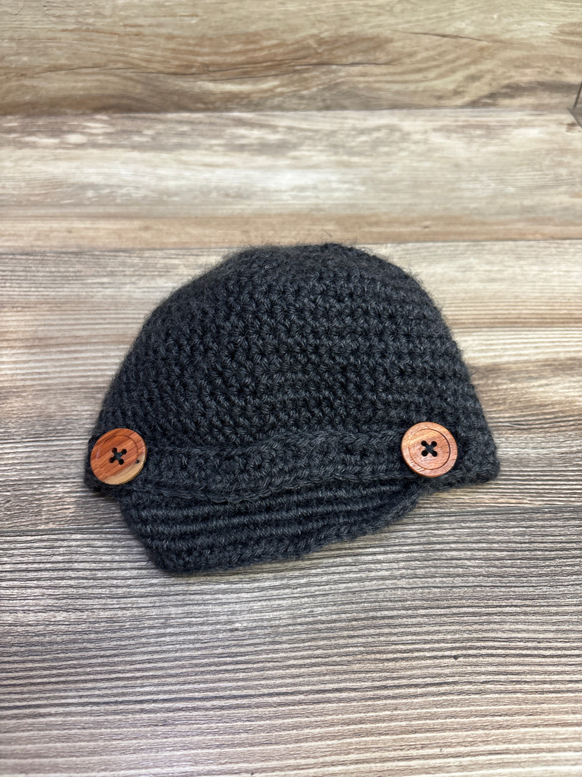 Handmade Crochet Newborn Hat Grey