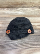 Handmade Crochet Newborn Hat Grey