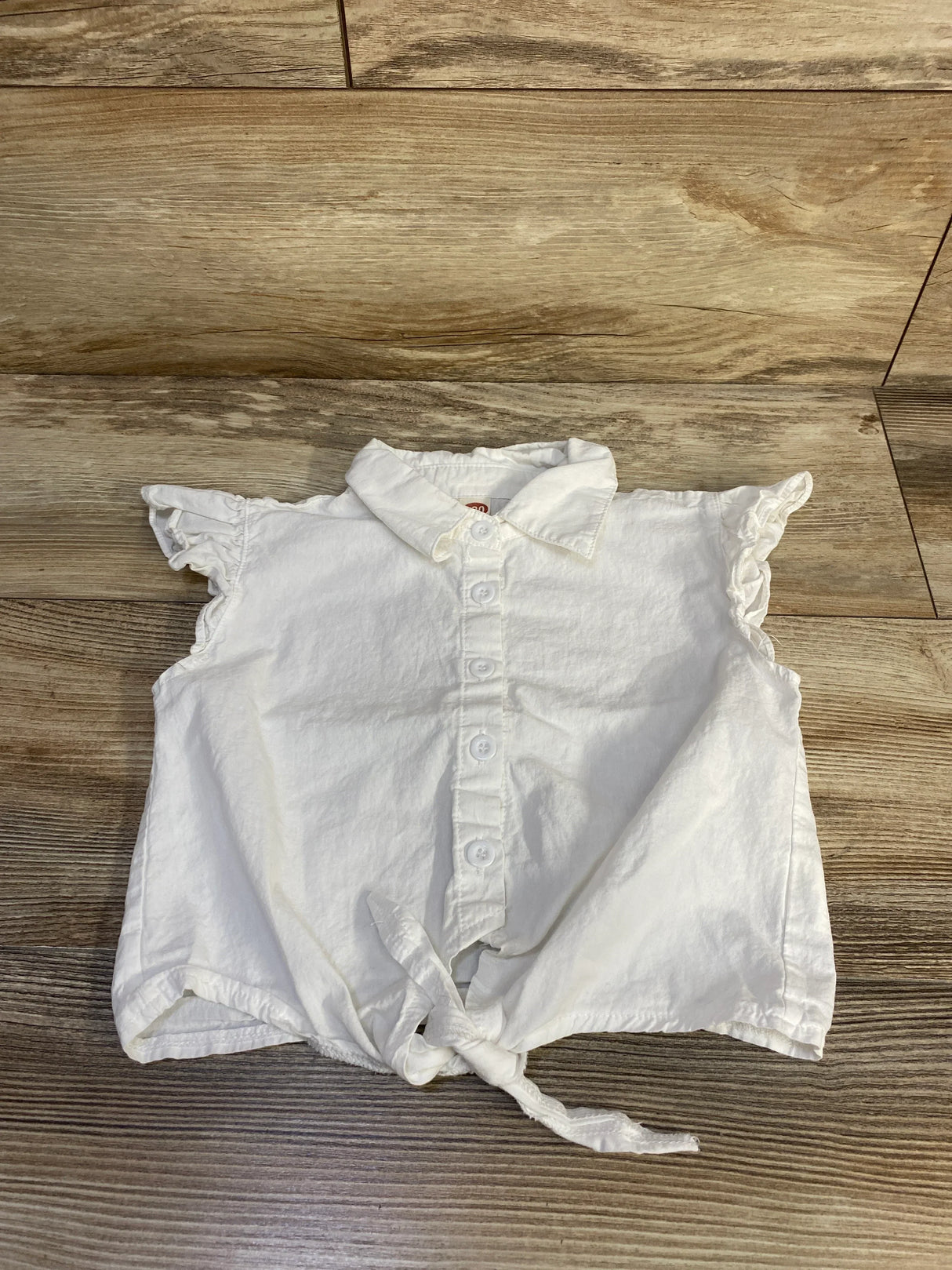 Flutter Sleeve Button Up Shirt White sz 3/4T