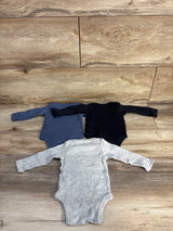 Gerber 3pk Long SLeeve Bodysuits Black sz Newborn