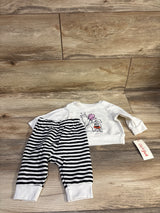 NEW Cat & Jack 2pc Halloween Dog & Cat Trick-Or-Treating Sweatshirt & Jogger Set White sz 0-3m
