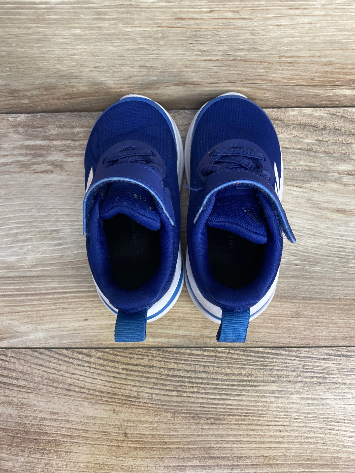Adidas Fortarun Elastic Lace Top Strap 'Blue White' Sneakers sz 6c