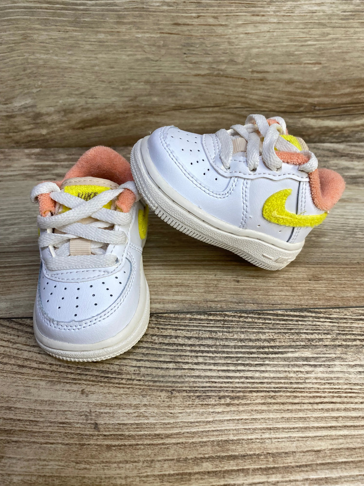 Nike Force 1 LV8 TD 'White Yellow Strike' Sneakers sz 2c