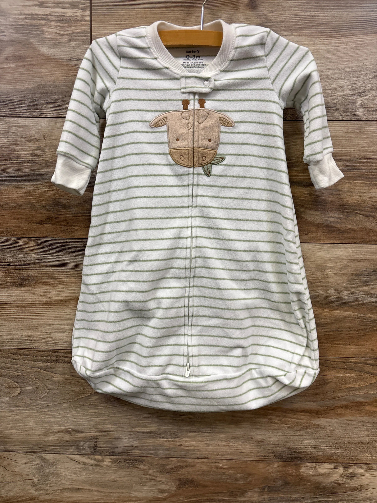 Carter's Striped Cow Blanket Sleeper White sz 0-3m