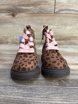 NEW Cat & Jack Toddler Girls' Amaya Zipper Leopard Print  Combat Boots Brown Sz 5c