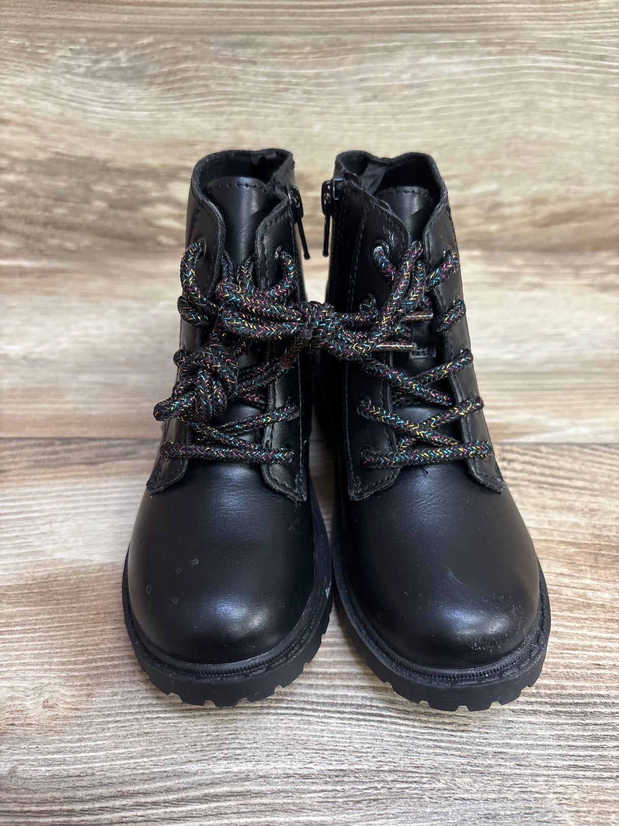Old Navy Faux-Leather Combat Boots Black sz 10c