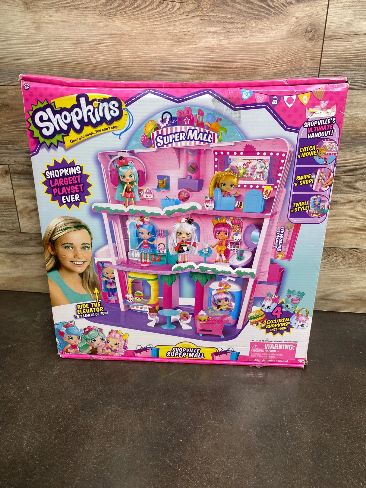 NEW Shopkins Super Mall Play Set, Pink Ages 5+