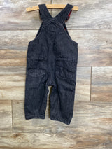 Baby Gap Plaid Lined Denim Overall Black 6-12m