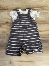 Carter's 2pc Animal Print Shirt & Striped Shortall White/Grey sz 12m