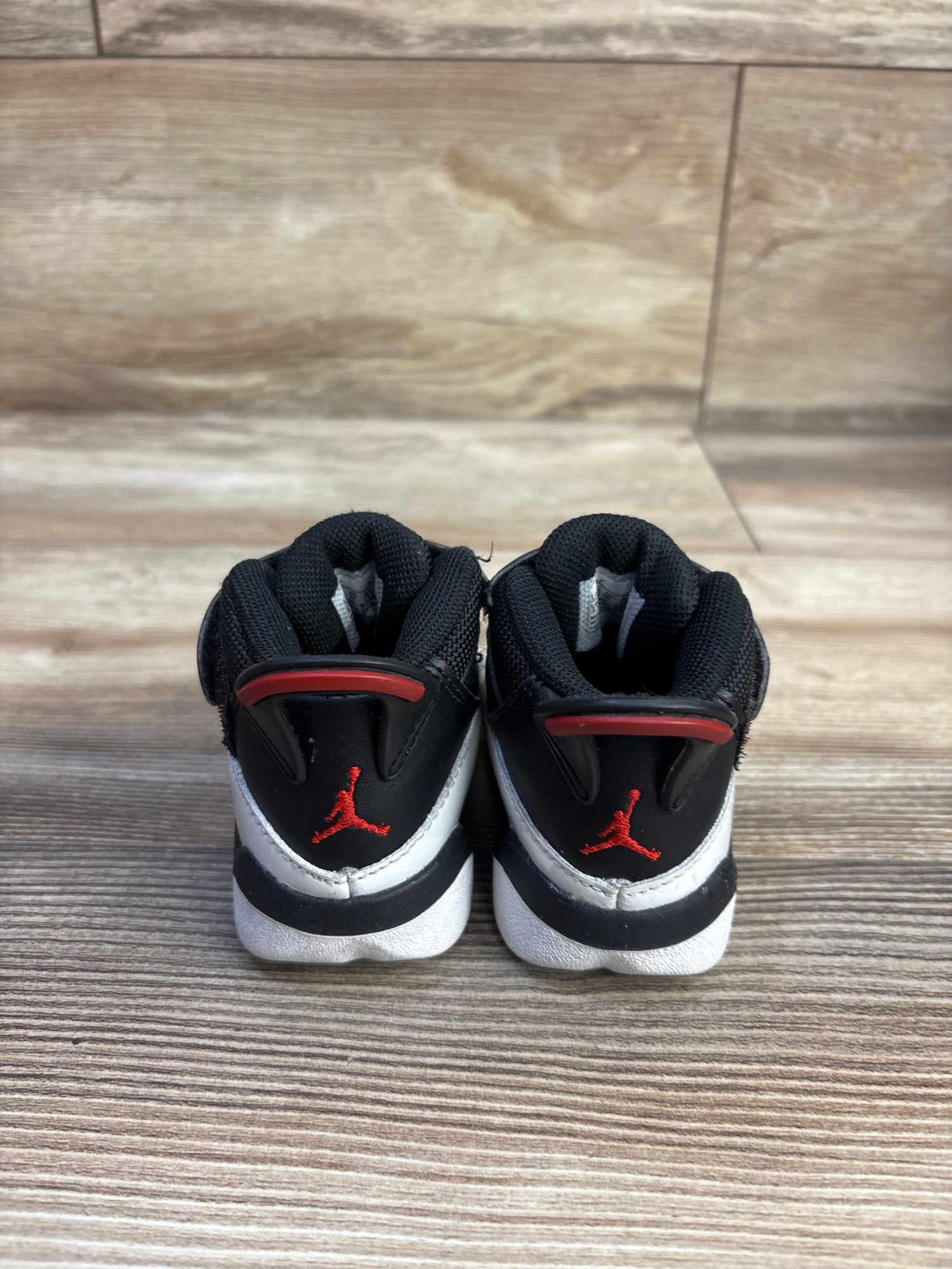Air Jordan 6 Rings TD 'Black White University Red' Sneakers sz 4c