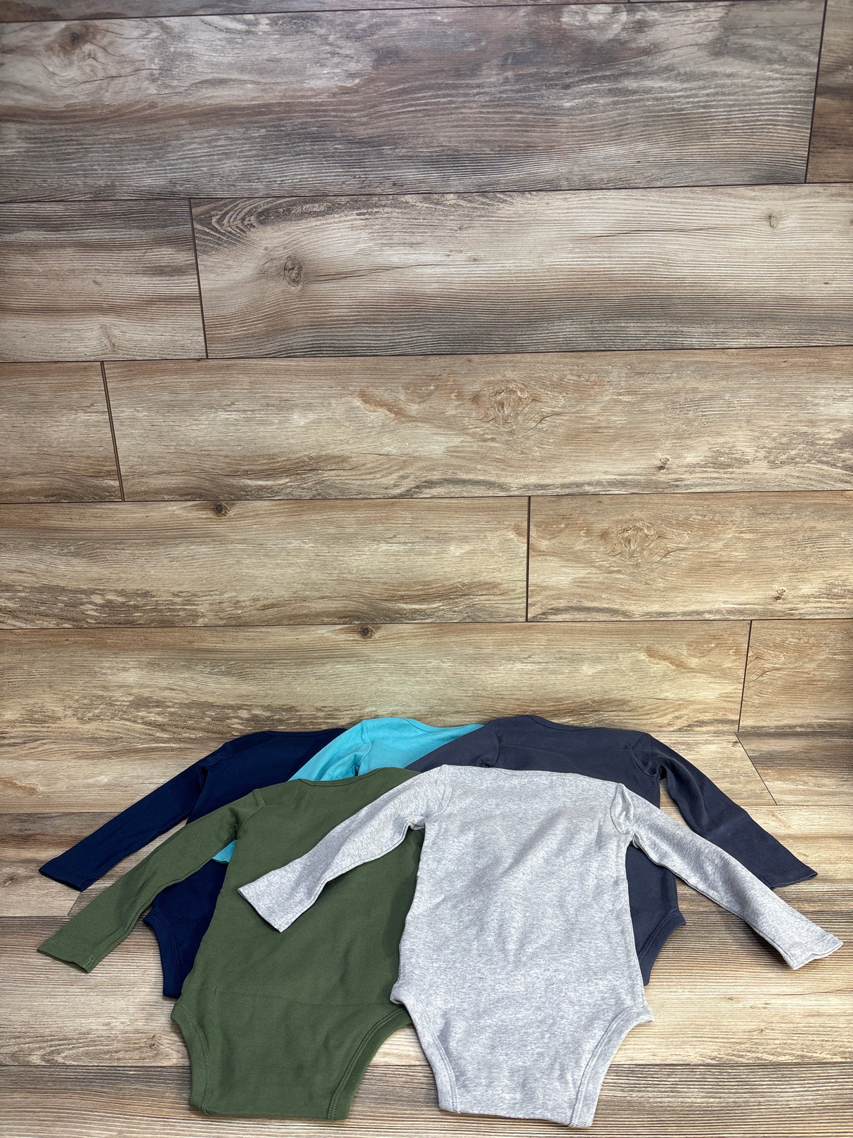 Simple Joys 5pk Long Sleeve Bodysuits Blue sz 24m
