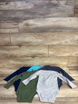 Simple Joys 5pk Long Sleeve Bodysuits Blue sz 24m