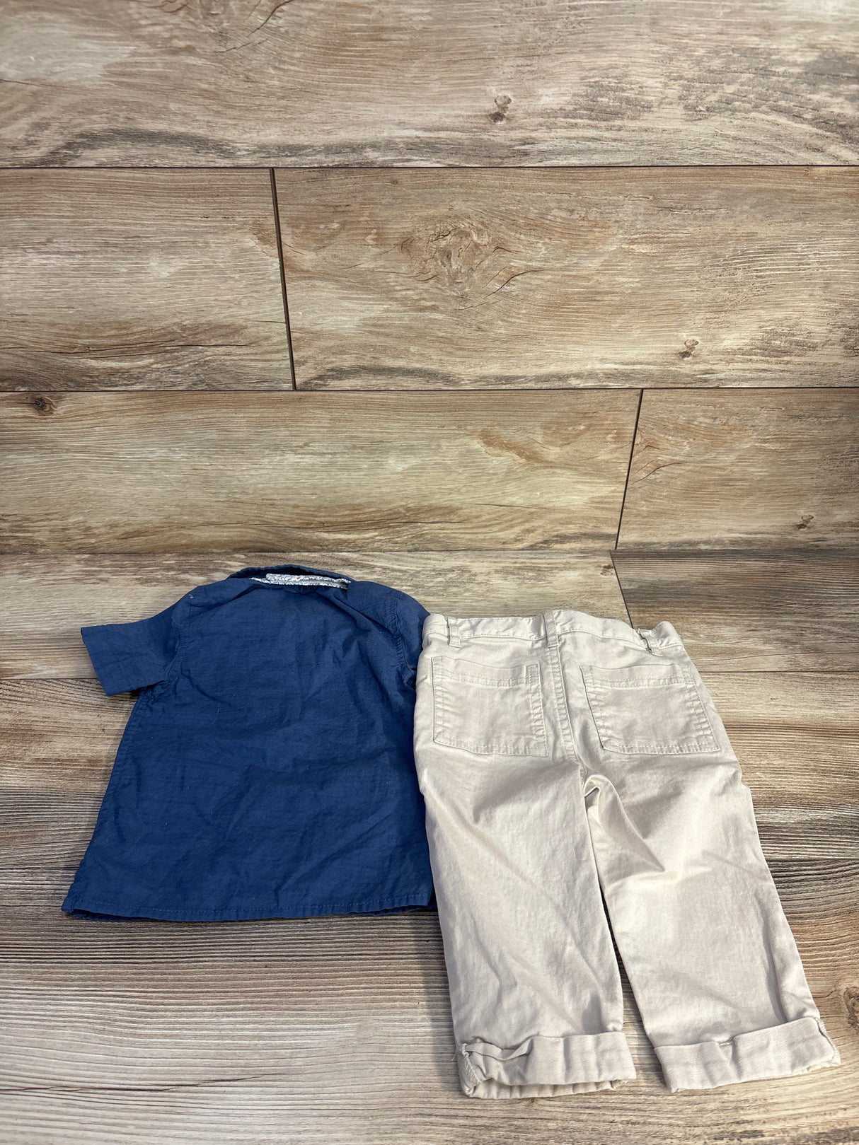 Cat & Jack 3pc Button-Up Shirt, Pants, & Bowtie Set Blue sz 12m